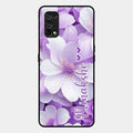 Awesome Purple Floral Glossy Customised Metal Case Cover For Realme 7 Pro