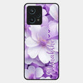 Awesome Purple Floral Glossy Customised Metal Case Cover For Realme 9 Pro Plus 5G
