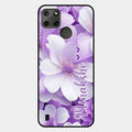 Awesome Purple Floral Glossy Customised Metal Case Cover For Realme C21Y
