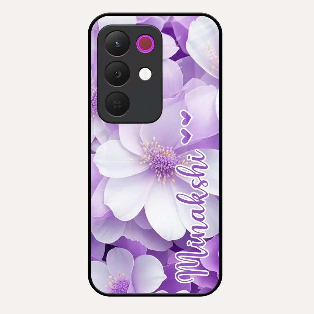 Awesome Purple Floral Glossy Customised Metal Case Cover For Realme C85 5G