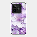 Awesome Purple Floral Glossy Customised Metal Case Cover For Realme Gt 7 Pro