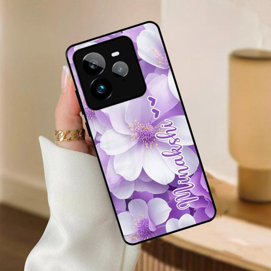 Awesome Purple Floral Glossy Customised Metal Case Cover For Realme - ShopOnCliQ