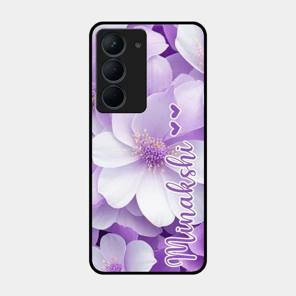 Awesome Purple Floral Glossy Customised Metal Case Cover For Realme Narzo 80X 5G