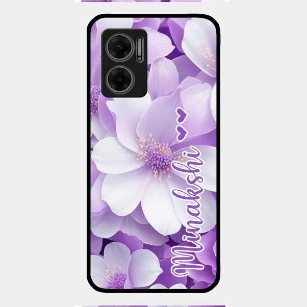 Awesome Purple Floral Glossy Customised Metal Case Cover For Redmi 11 Prime 5G