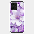 Awesome Purple Floral Glossy Customised Metal Case Cover For Redmi 12 5G