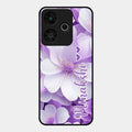 Awesome Purple Floral Glossy Customised Metal Case Cover For Redmi 13 5G