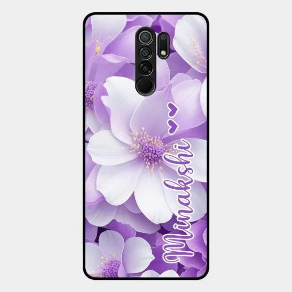 Awesome Purple Floral Glossy Customised Metal Case Cover For Redmi 9 Prime