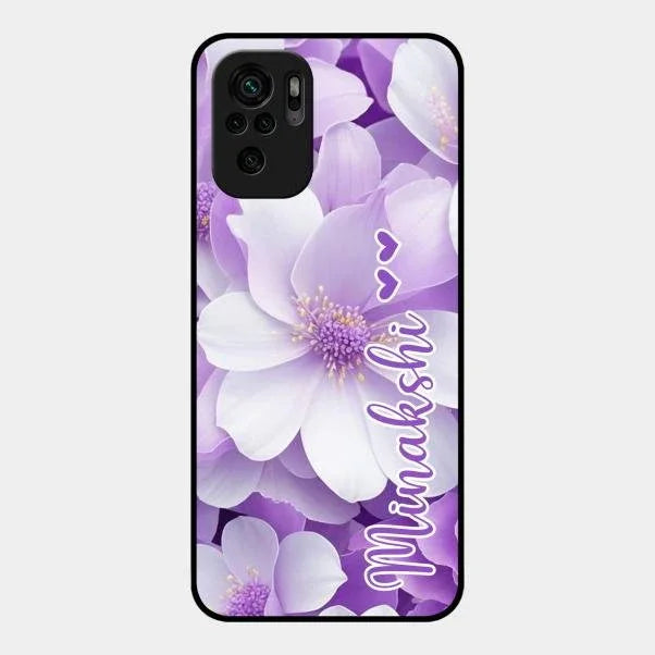Awesome Purple Floral Glossy Customised Metal Case Cover For Redmi Note 10