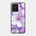 Awesome Purple Floral Glossy Customised Metal Case Cover For Redmi Note 12 4G