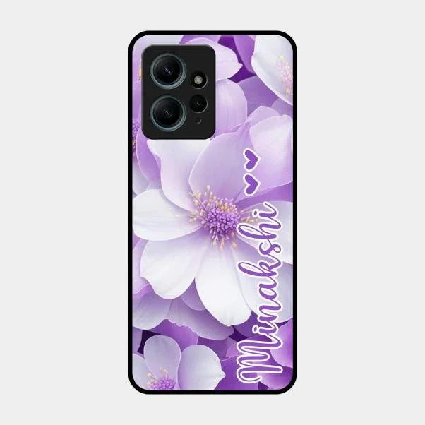 Awesome Purple Floral Glossy Customised Metal Case Cover For Redmi Note 12 4G