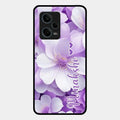 Awesome Purple Floral Glossy Customised Metal Case Cover For Redmi Note 12 Pro Plus 5G