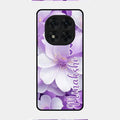 Awesome Purple Floral Glossy Customised Metal Case Cover For Redmi Note 14 Pro 5G