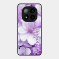 Awesome Purple Floral Glossy Customised Metal Case Cover For Redmi Note 14 Pro Plus 5G