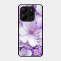 Awesome Purple Floral Glossy Customised Metal Case Cover For Redmi Note 14 Se 5G