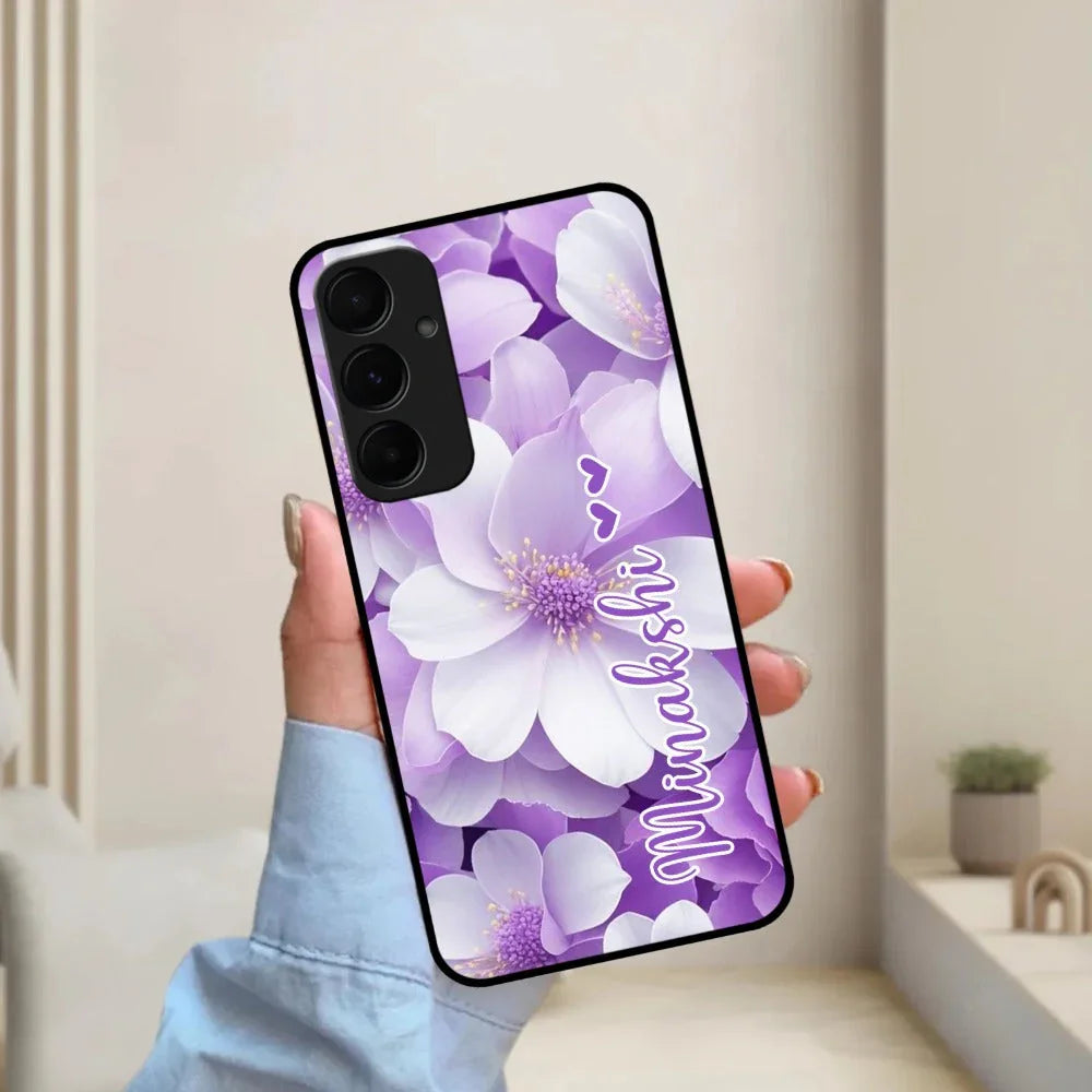Awesome Purple Floral Glossy Customised Metal Case Cover For Samsung - ShopOnCliQ