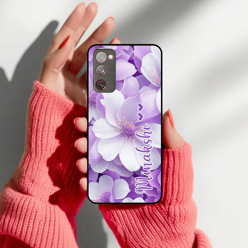 Awesome Purple Floral Glossy Customised Metal Case Cover For Samsung