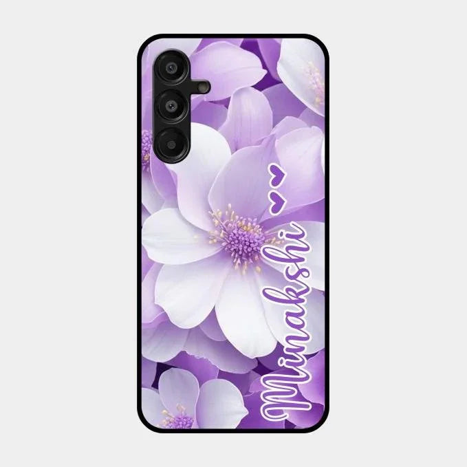 Awesome Purple Floral Glossy Customised Metal Case Cover For Samsung Galaxy A16 5G