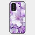 Awesome Purple Floral Glossy Customised Metal Case Cover For Samsung Galaxy F23 5G