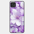 Awesome Purple Floral Glossy Customised Metal Case Cover For Samsung Galaxy F42 5G