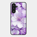 Awesome Purple Floral Glossy Customised Metal Case Cover For Samsung Galaxy F55 5G
