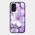 Awesome Purple Floral Glossy Customised Metal Case Cover For Samsung Galaxy M14 5G