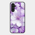 Awesome Purple Floral Glossy Customised Metal Case Cover For Samsung Galaxy M16 5G