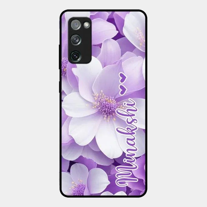 Awesome Purple Floral Glossy Customised Metal Case Cover For Samsung Galaxy S20 Fe 5G