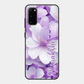 Awesome Purple Floral Glossy Customised Metal Case Cover For Samsung Galaxy S20