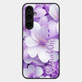Awesome Purple Floral Glossy Customised Metal Case Cover For Samsung Galaxy S23 Fe 5G