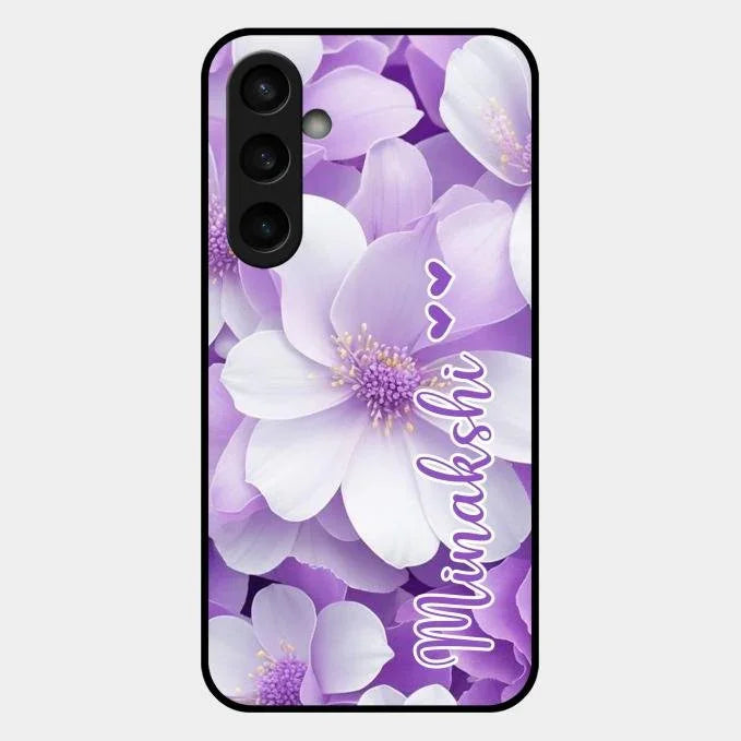 Awesome Purple Floral Glossy Customised Metal Case Cover For Samsung Galaxy S23 Fe 5G