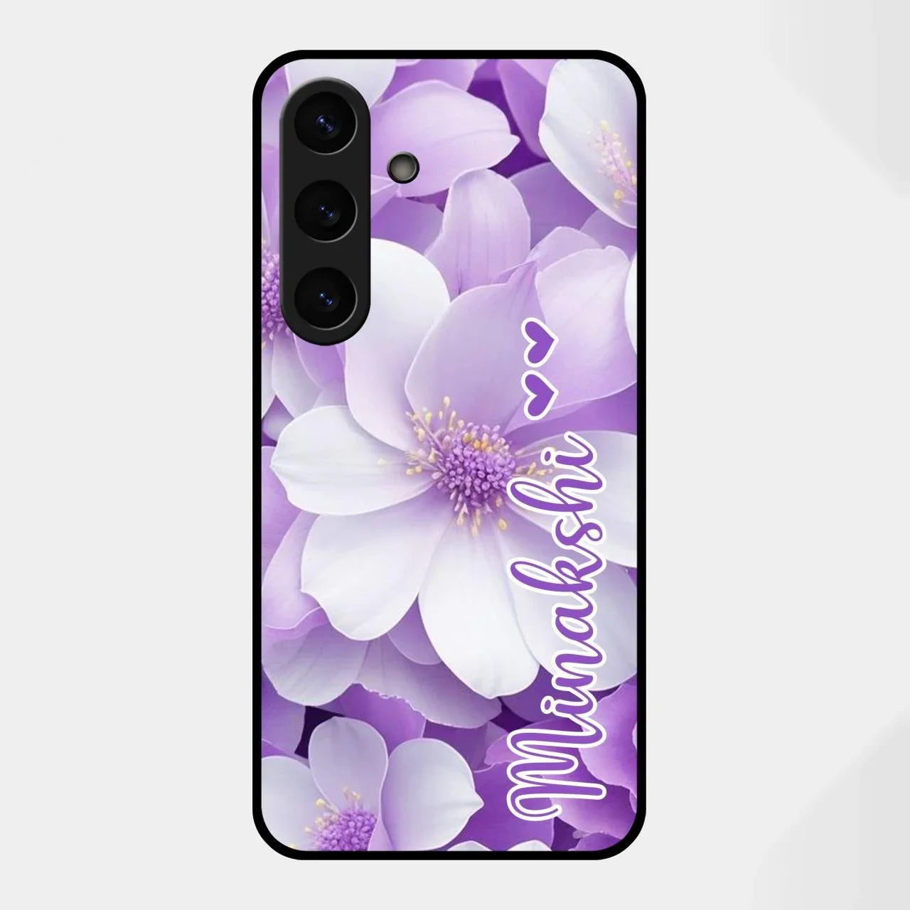 Awesome Purple Floral Glossy Customised Metal Case Cover For Samsung Galaxy S25 FE 5G