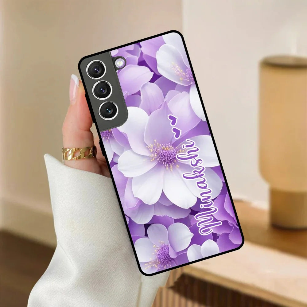 Awesome Purple Floral Glossy Customised Metal Case Cover For Samsung - ShopOnCliQ