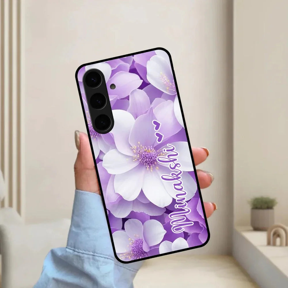 Awesome Purple Floral Glossy Customised Metal Case Cover For Samsung - ShopOnCliQ