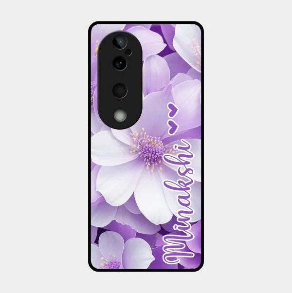 Awesome Purple Floral Glossy Customised Metal Case Cover For Vivo T3 Ultra