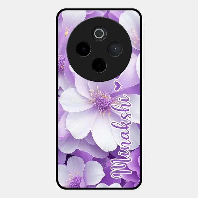 Awesome Purple Floral Glossy Customised Metal Case Cover For Vivo T4 5G