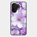 Awesome Purple Floral Glossy Customised Metal Case Cover For Vivo T4 Pro 5G