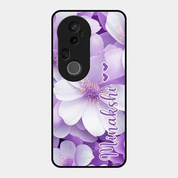 Awesome Purple Floral Glossy Customised Metal Case Cover For Vivo T4 Ultra 5G