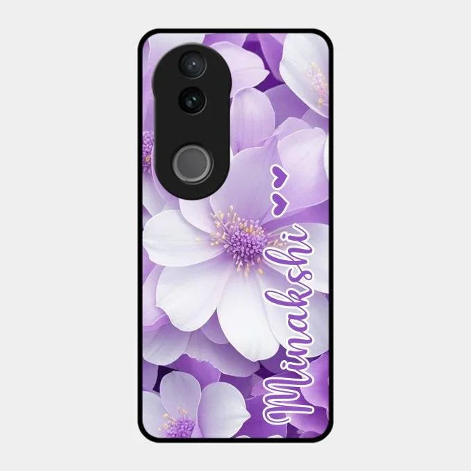 Awesome Purple Floral Glossy Customised Metal Case Cover For Vivo T4R 5G