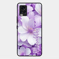 Awesome Purple Floral Glossy Customised Metal Case Cover For Vivo V20 2021