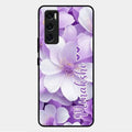 Awesome Purple Floral Glossy Customised Metal Case Cover For Vivo V20 Se