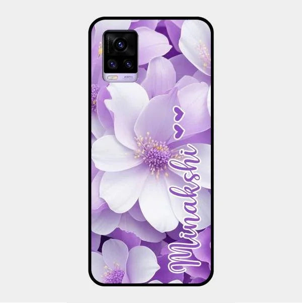 Awesome Purple Floral Glossy Customised Metal Case Cover For Vivo V20