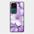 Awesome Purple Floral Glossy Customised Metal Case Cover For Vivo V30 5G