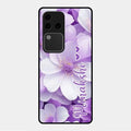 Awesome Purple Floral Glossy Customised Metal Case Cover For Vivo V30 Pro 5G