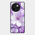 Awesome Purple Floral Glossy Customised Metal Case Cover For Vivo V30E 5G