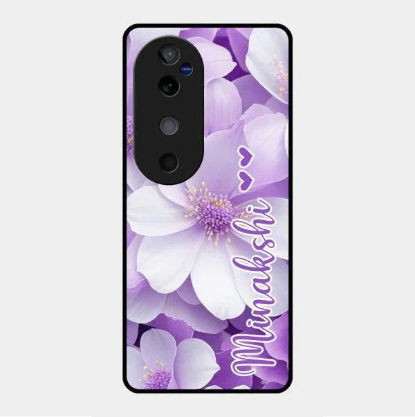 Awesome Purple Floral Glossy Customised Metal Case Cover For Vivo V40 5G