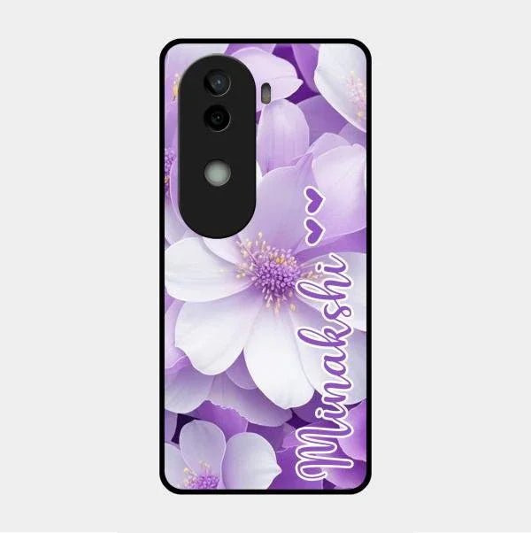 Awesome Purple Floral Glossy Customised Metal Case Cover For Vivo V40E 5G