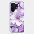 Awesome Purple Floral Glossy Customised Metal Case Cover For Vivo V60 5G