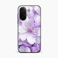 Awesome Purple Floral Glossy Customised Metal Case Cover For Vivo V60e 5G