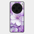 Awesome Purple Floral Glossy Customised Metal Case Cover For Vivo X100 5G