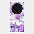 Awesome Purple Floral Glossy Customised Metal Case Cover For Vivo X100 Pro 5G